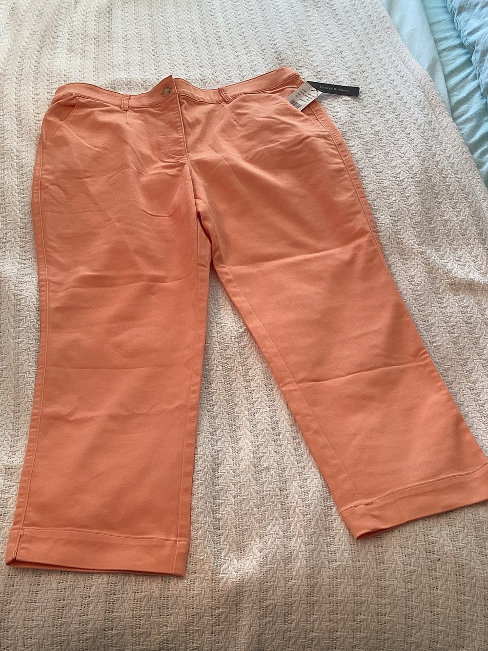 NWT Size 16 Women's Peach Chinos by Violets & Roses